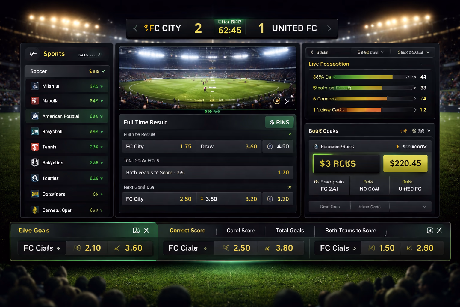 Interactive CW52 sportsbook screen showing live match odds, in-play betting panels, and quick market access for Bangladesh players